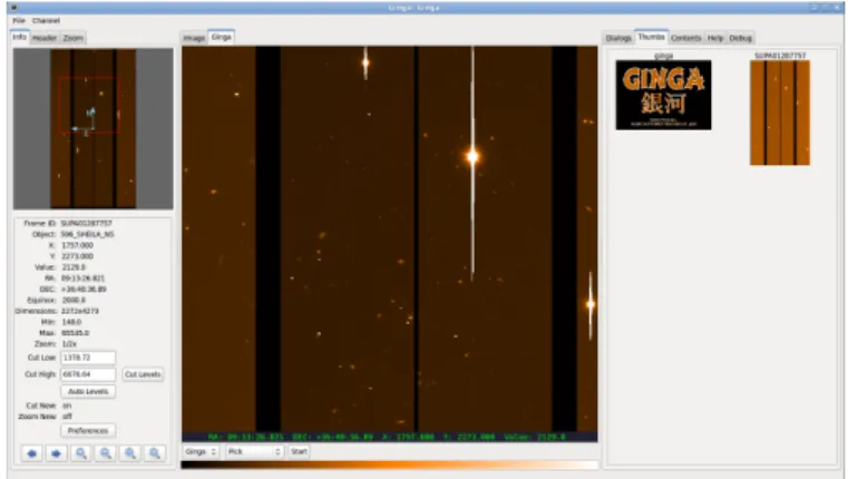 Figure 8: Ginga Image Browser from the Subaru Telescope showing a VO plugin powered by PyVO