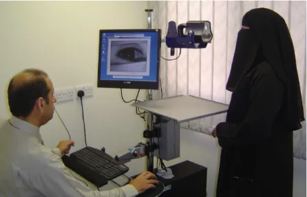 Figure 2.3: Scanning the iris for a female wearing Niqab without revealing the full face.