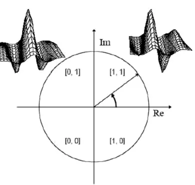Figure 2.9: Daugman’s method: demodulation by complex-valued wavelets.