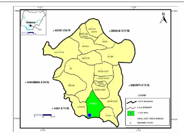 Figure 1. Location of the study area (Source: modified from Obeta and Nwankwo, 2015)  2