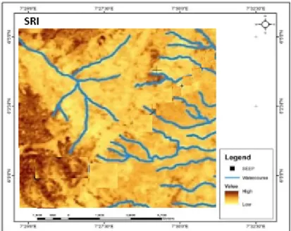 Figure 4: SRI map of the study area (source: author, 2019) 