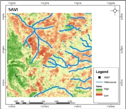 Figure 6: SAVI map of the study area (source: Author, 2019). 