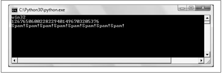 Figure 3-2. When you click a program’s icon on Windows, you will be able to see its printed outputif you include an input call at the very end of the script