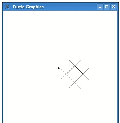 Figure 8.1: The turtle drawing an 8-point star.