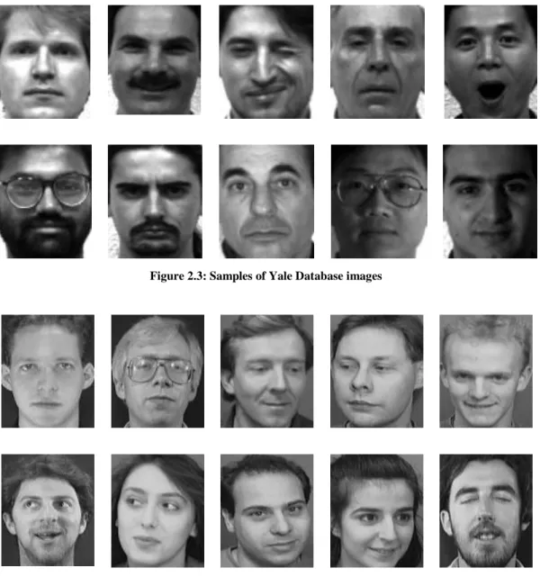 Figure 2.3: Samples of Yale Database images 