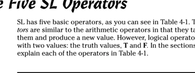 Table 4-1The Five Logical Operators