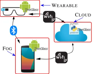 FIGURE 1. Execution of TreeGlass at Google Glass: (a) image acquisition and (b) display of the result