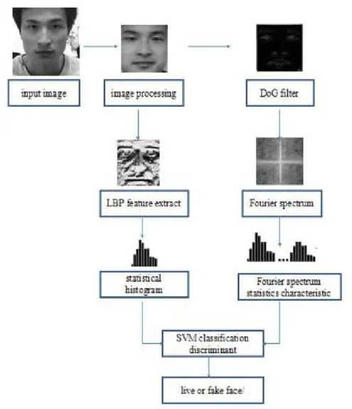 Figure 2.14 The framework of the proposed approach for live- live-ness detection by Wu [10]