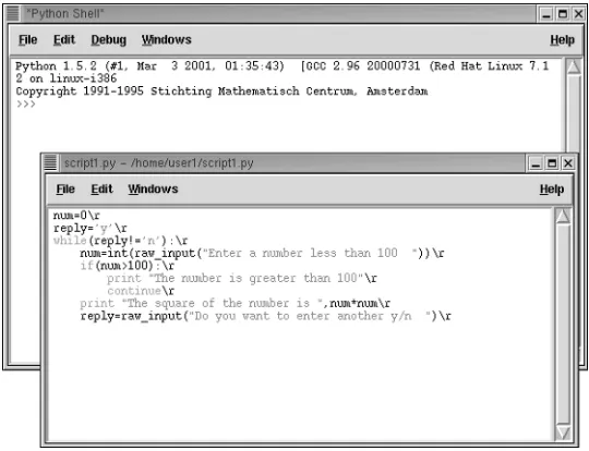 Figure 1.4Starting IDLE in Unix.