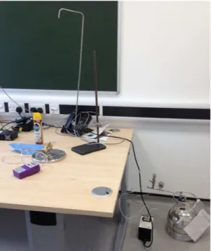 Figure 3-2. Canisters attached with pump for active sampling of indoor air.  