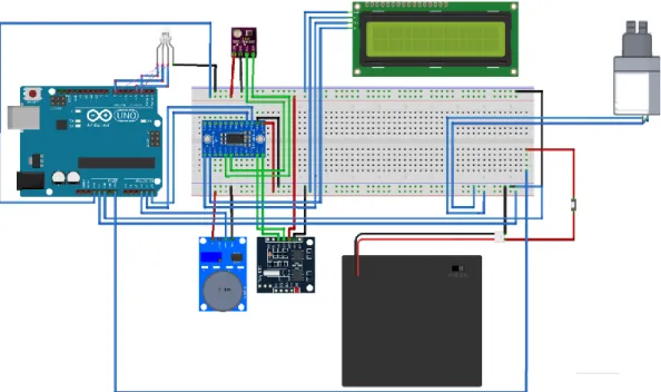 Figure 19 - Electric diagram of the QAPT using the breadboard (made in Fritzing) 