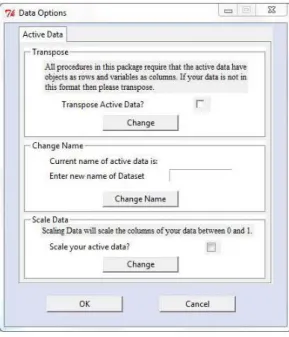 Figure 5.14: Data Options Menu 5.3.6 MDS Options Menu
