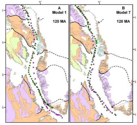 Table 1. Full-ﬁt rotation parameters for alternative models of Greenland relative to North America (ﬁxed) discussed in this paper