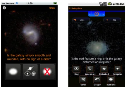 Figure 2.2: An example of Galaxy Zoo website, showing classification in progress.