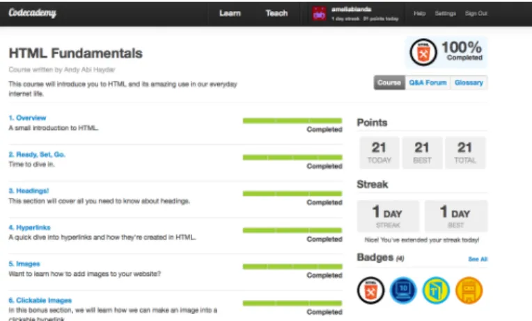 Figure 2.5: An example of Codecademy quests.
