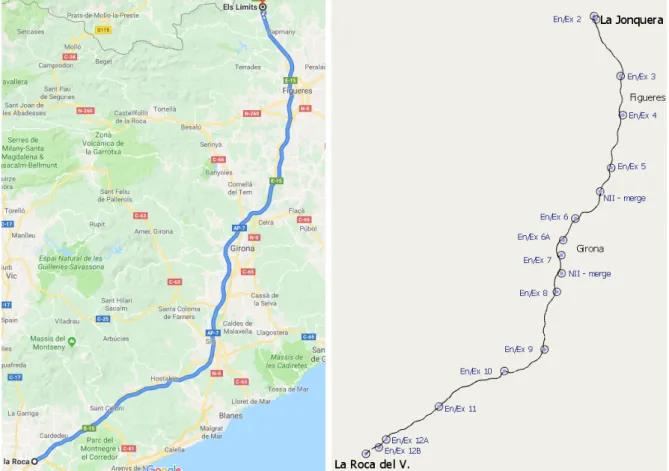 Figure 4.1: Google Maps (left) and Aimsun Model (right)