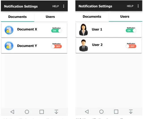 Figure 4.5: The design of PHR application’s notification setting page.