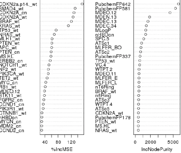 Figure 4.3: Random Forest importance for the first fold in the gSpan experiment