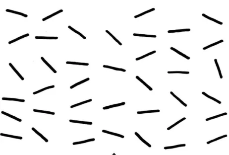 Figure 1. The line cancellation task from the Behavioural Inattention Test.  This, along  with the letter and star cancellation tasks, was employed in Experiment 1 reported in  Chapter 2