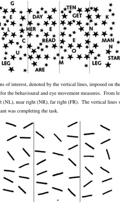 Figure 10. Regions of interest, denoted by the vertical lines, imposed on the star 