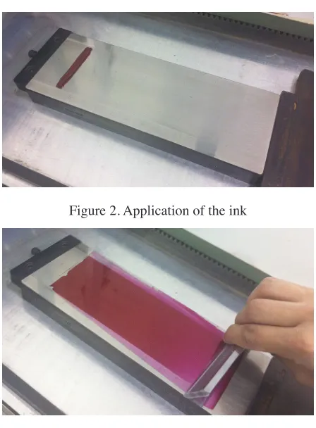 Figure 2. Application of the ink