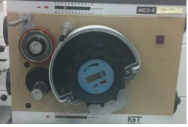 Figure 8. The sector (larger cylinder on the right) and printing discs (on the left)