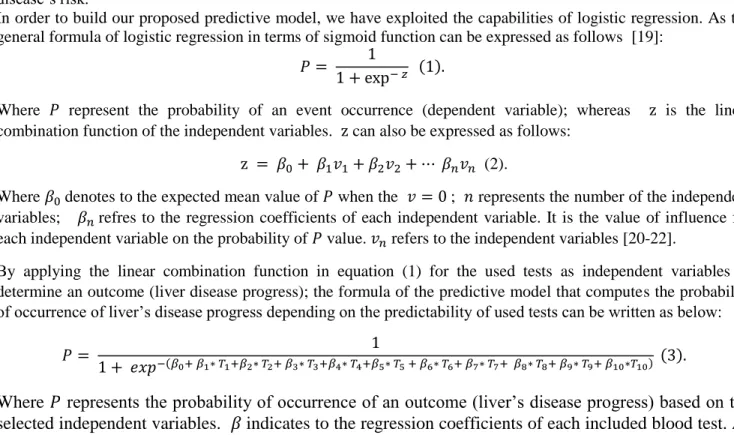 Table 2. The analysis of logistic regression for all tests. 