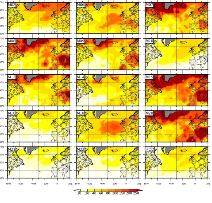 Figure 3 Variance of DJF cyclone passages (