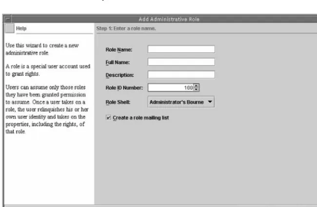 FIGURE 3-7 The Add Administrative Role wizard used for creating new roles.