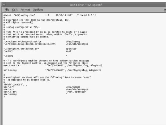 FIGURE 5-1 A sample syslog.conf file