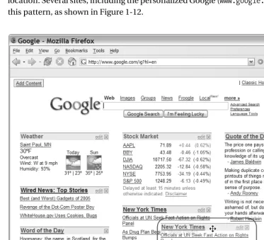 Figure 1-12. Personalized Google uses Draggable DOM.