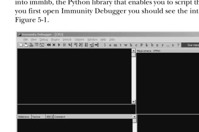 Figure 5-1.Figure 5-1: Immunity Debugger main interface