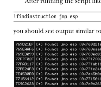 Figure 5-2: Output from the !findinstruction PyCommand