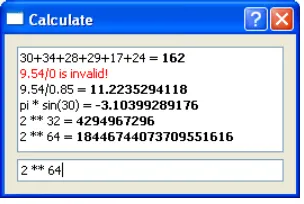 Figure 4.3 The Calculate application