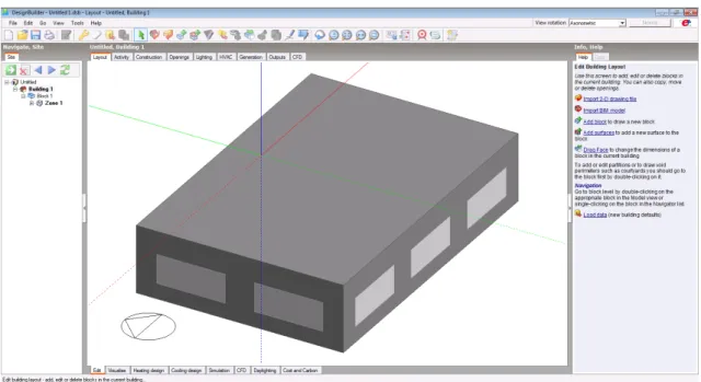 Figure 3.7: Main DesignBuilder interface .