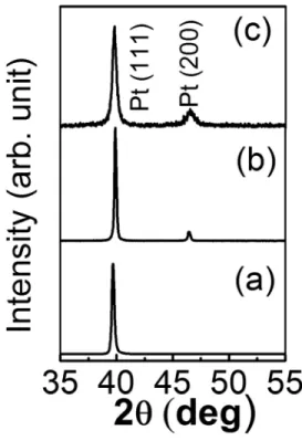 Figure 1 shows the x-ray diffraction (XRD) patterns of different commercial platinized substrates, used for the film deposition