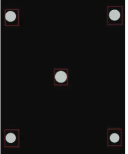 Fig. 5. Calibration image with the five zoom areas