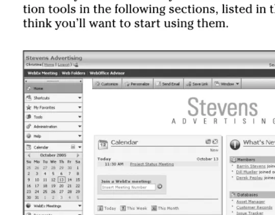 Figure 1-1: Sample WebOffice Home page.