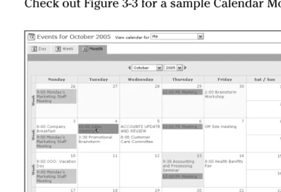 Figure 3-3: A Calendar Month View.