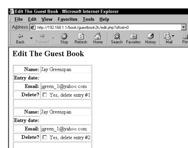 Figure 4-2: Series of checkboxes