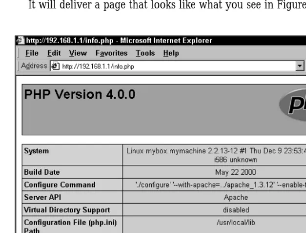 Figure 4-3: phpinfo();