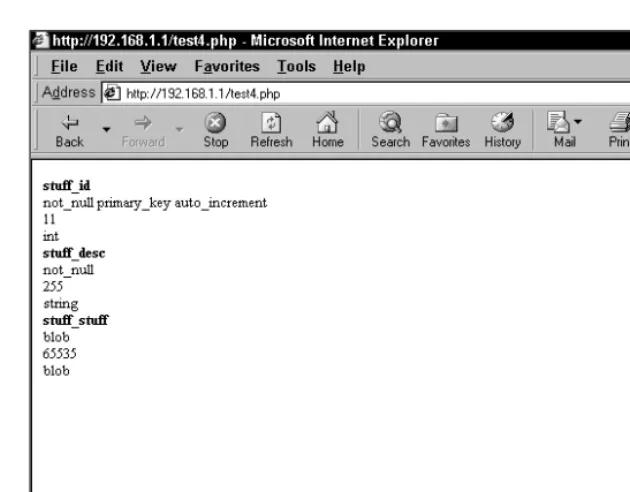 Figure 6-1: Results of field description script