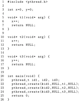 Fig. 3. A simple multi-threaded C program.