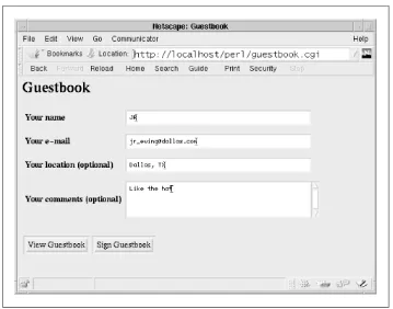 Figure 4.7. The confirmation page generated by guestbook 