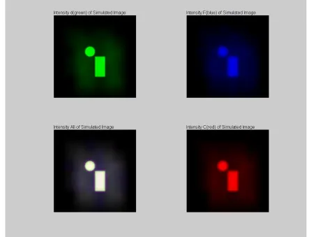 Figure 10: Sample output image for EOAM system. Simulated wavelengths are 587, 486, and 656 nm