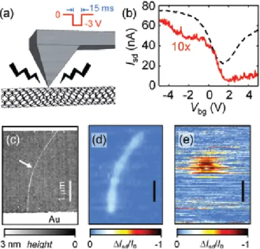 Figure 4c shows a single-CNT device produced  by the electrical ‘nicking’ method described above
