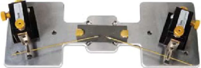 Figure 6:  The Probe Station attaches to the MFP-3D scanner  and allows easy electrical probing of sample properties,  electrical biasing, and other measurements while the  sample is being scanned with the AFM