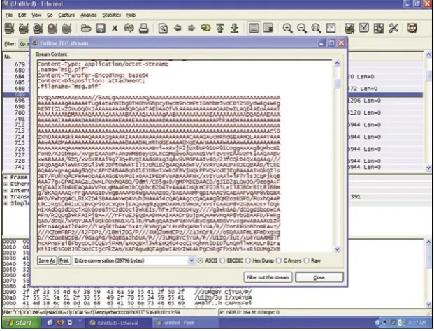 Figure 11. Capture e-mail in wireshark