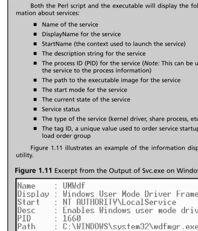 Figure 1.11 illustrates an example of the information displayed by this
