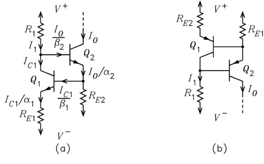 Figure 3 shows npn and pnp two-transistor BJT current sources that are simpler to design